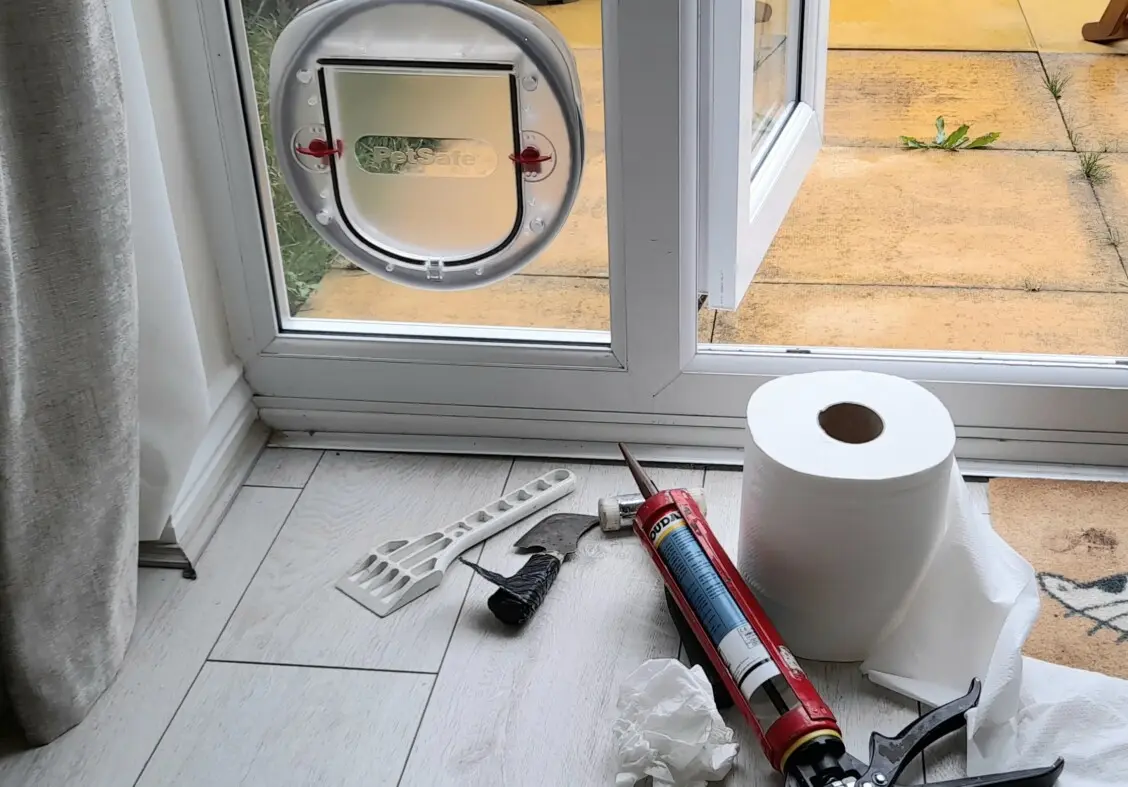 Cat Flaps Fitted Into Glass. Cat Flap installation West Yorkshire.