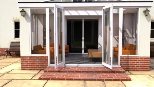 Leka upvc conservatory french doors.